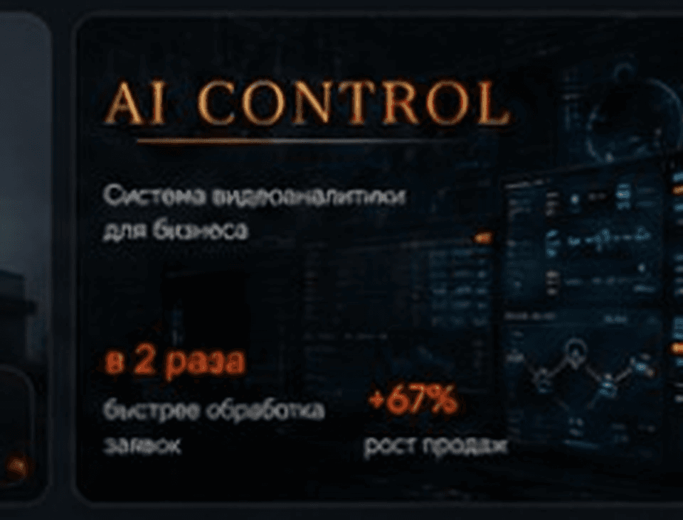 AI CONTROL — система видеоаналитики для бизнеса. В 2 раза быстрее обработка заявок, +67% рост продаж.
