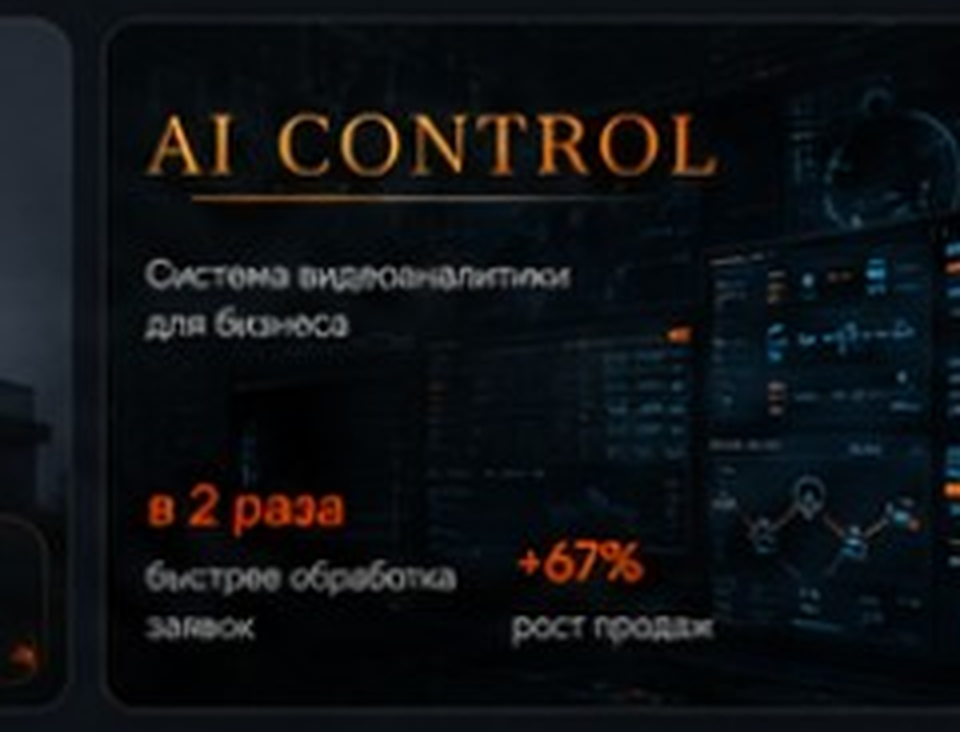 AI CONTROL — система видеоаналитики для бизнеса. В 2 раза быстрее обработка заявок, +67% рост продаж.